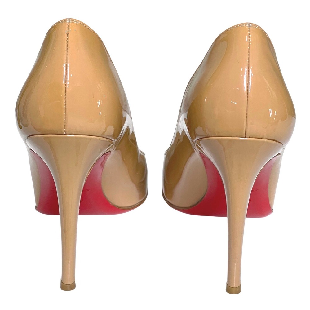 Christian Louboutin Nude Patent Leather Pumps Red Bottom Heels Size 39 - Picture 4 of 9